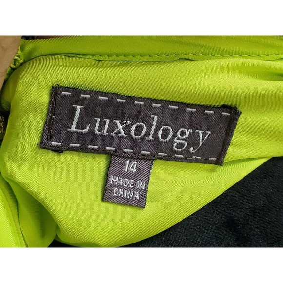 Luxology Womens Blue Floral Polyester V-Neck Short Sleeve Knee Length Dress 14 - Picture 10 of 13